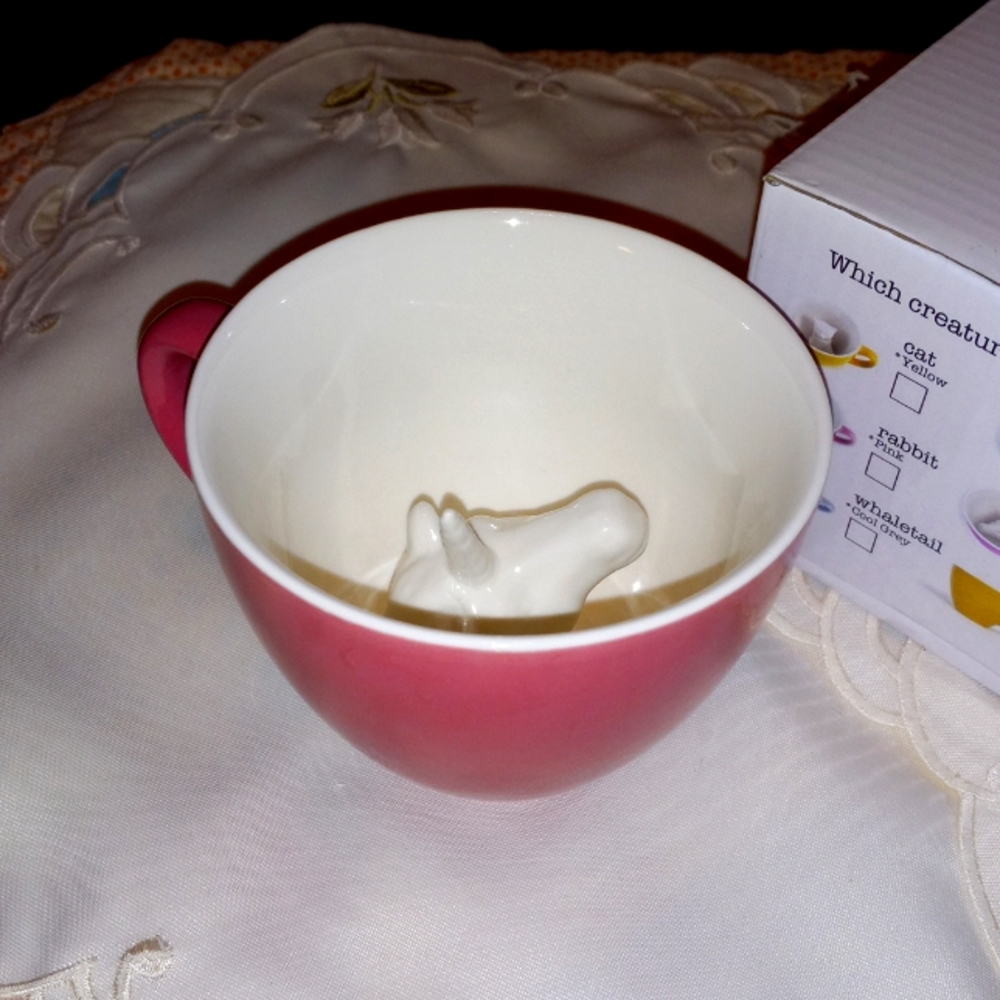 Unicorn bubble gum pink coffee cup